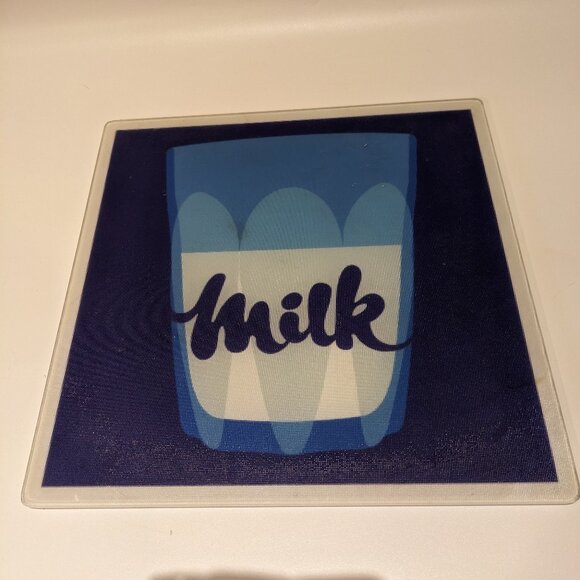 Vintage Y2K Joseph Joseph Glass Cutting Board / Trivet – “Milk” Advertising - Picture 5 of 7